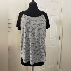 Torrid Black and Gray Graphic Tee